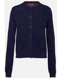 Gucci - Gg Pointelle Silk And Cotton Cardigan - Lyst