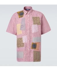 Junya Watanabe - Patchwork Linen And Cotton Bowling Shirt - Lyst