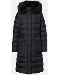 Moncler - Hooded Shearling-Trimmed Down Jacket - Lyst