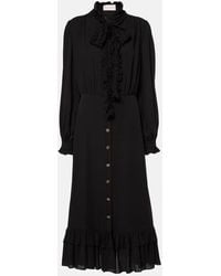 Valentino - Vestido Midi De Georgette De Seda - Lyst