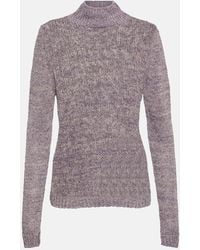 Totême - Linen, Cotton, And Silk Turtleneck Sweater - Lyst