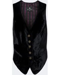 Etro - Pegaso Velvet Vest - Lyst