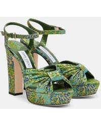 Jimmy Choo - Heloise Brocade Platform Sandals - Lyst