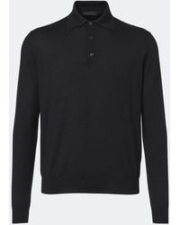 Prada - Cashmere And Silk Polo Sweater - Lyst