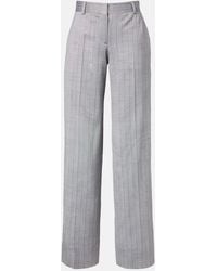 Stella McCartney - Pantalones Anchos De Lana A Rayas - Lyst