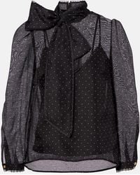 Zimmermann - Polka-Dot Linen And Silk Blouse - Lyst