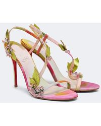Christian Louboutin - Rosa Fruit Embellished Satin Sandals - Lyst
