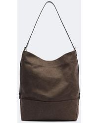 Lemaire - Belted Medium Cotton Canvas Tote Bag - Lyst