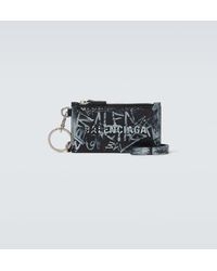 Balenciaga - Cash Logo-printed Leather Card Holder - Lyst