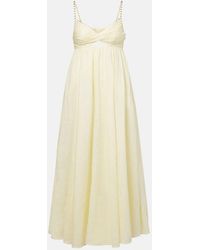 Zimmermann - Rhiannon Embellished Linen Midi Dress - Lyst