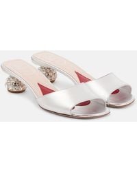Roger Vivier - Embellished Leather Mules - Lyst