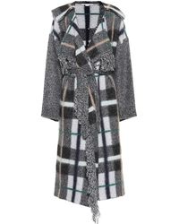 Stella McCartney Cappotto a quadri in lana e mohair - Grigio