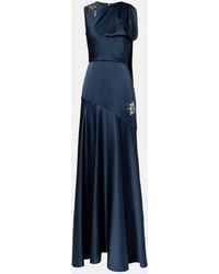 Erdem - Embellished Scarf-Detail Satin Cady Gown - Lyst