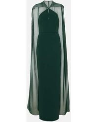 Roland Mouret - Caped Satin Crepe Gown - Lyst