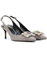 Roger Vivier Exclusivo en Mytheresa - salones destalonados Flower Strass - Multicolor