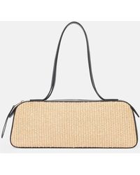 KHAITE - Simona Leather-Trimmed Raffia Shoulder Bag - Lyst