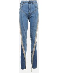 Mugler - Jeans skinny Spiral adornados - Lyst