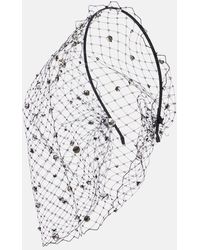 Jennifer Behr - Stella Embellished Fishnet Headband - Lyst