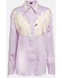 Tom Ford - Camicia Western con rifiniture in pelle - Lyst