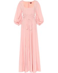 STAUD Maxikleid Juliette aus Baumwolle - Pink