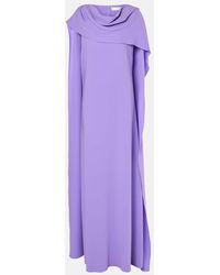 Oscar de la Renta - Caped Silk-Blend Georgette Gown - Lyst
