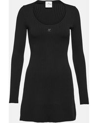 Courreges - Ribbed-knit Jersey Minidress - Lyst