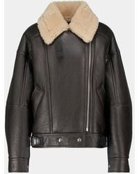 Acne Studios - Shearling And Leather Biker Jacket - Lyst
