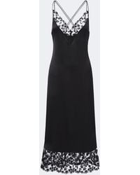 Fendi - Lace-Trimmed Silk Slip Dress - Lyst
