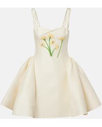 LEO LIN - Ariel Embellished Wool And Silk Minidress - Lyst