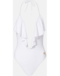 Balmain - Frilled Swimsuit - Lyst
