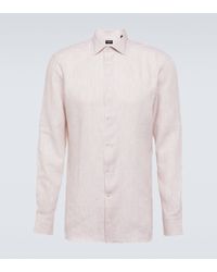 Zegna - Striped Oasi Lino Shirt - Lyst