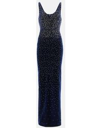 Alex Perry - Singlet Crystal-Embellished Velvet Gown - Lyst