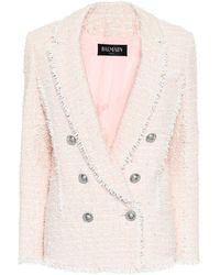 Balmain Blazer de tweed - Rosa