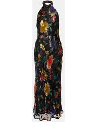 RIXO London - Abito Midi Con Scollo All'Americana - Lyst