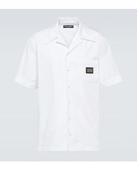 Dolce & Gabbana - Logo-Plaque Linen Shirt - Lyst