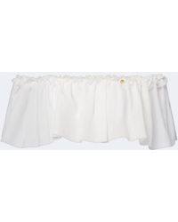 Balmain - Off-Shoulder Crop Top - Lyst