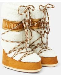Moon Boot - Icon Shearling And Suede Snow Boots - Lyst