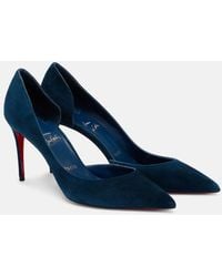 Christian Louboutin - Iriza 85 Suede D'Orsay Pumps - Lyst