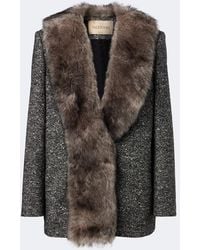 Valentino - Shearling-Trimmed Wool-Blend Blazer - Lyst