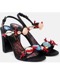 Dolce & Gabbana - Capri Kiera Sophia Embellished Raffia Sandals - Lyst