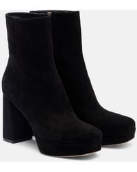 Gianvito Rossi - Daisen 95 Suede Platform Ankle Boots - Lyst