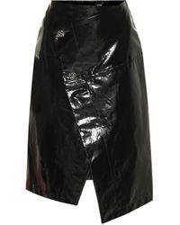 Marni Falda midi de charol sintético - Blanco