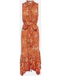 Ulla Johnson - Beverly Floral Cotton-blend Midi Dress - Lyst