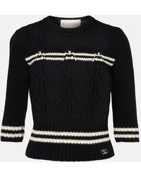 Valentino - Striped Wool Sweater - Lyst