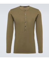 Tom Ford - Cotton-blend Jersey Henley Shirt - Lyst