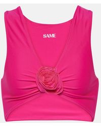 SAME - Rose Floral-applique Bikini Top - Lyst