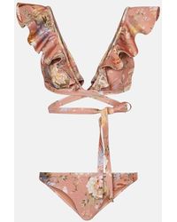 Zimmermann - Costume Intero Tallow Waterfall Frill - Lyst