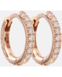 Ileana Makri - New Mini Hoops 18kt Rose Gold Earrings With Diamonds - Lyst