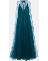 Costarellos - Vestido De Fiesta Cassandra De Tul Con Capa - Lyst