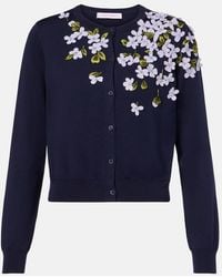 Carolina Herrera - Embroidered Silk And Cotton Cardigan - Lyst
